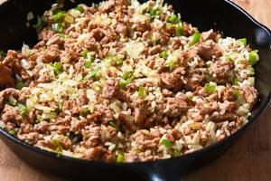 мясо с рисом в духовке