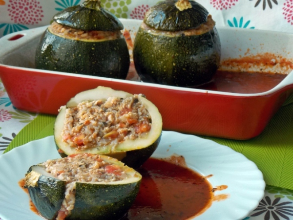 Кабачки фаршированные фаршем в духовке 