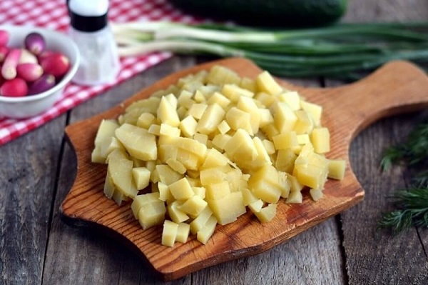 Окрошка рецепт с курицей на кефире