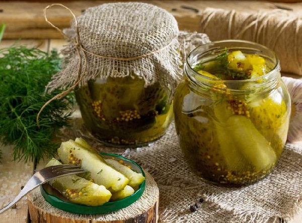 Маринованные огурцы с горчицей на зиму