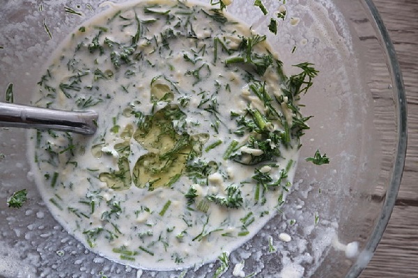 Блины из кабачков с сыром и зеленью