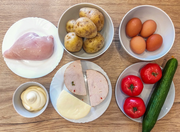 Салат русская красавица с курицей